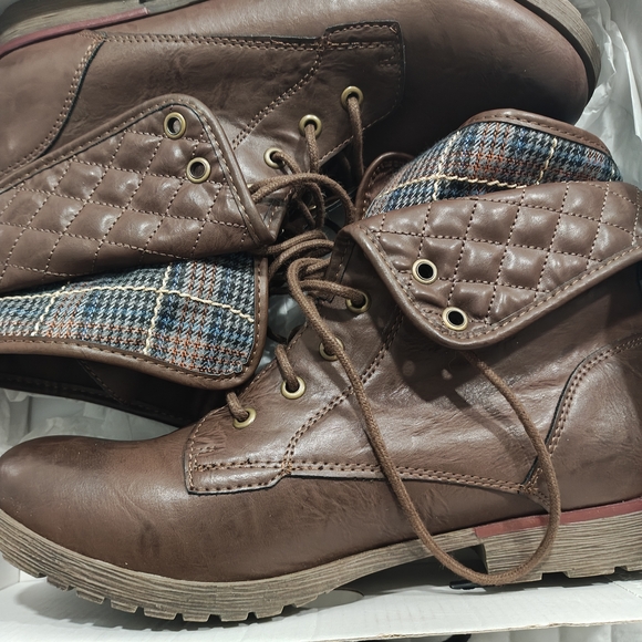 Nine West Brown Lace Up Boots - Picture 1 of 4